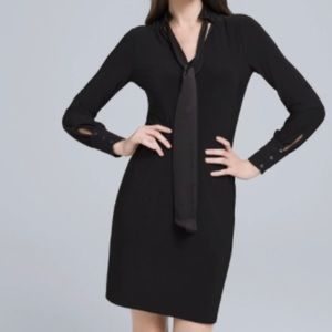 White House Black Market Shift Dress with tie neck